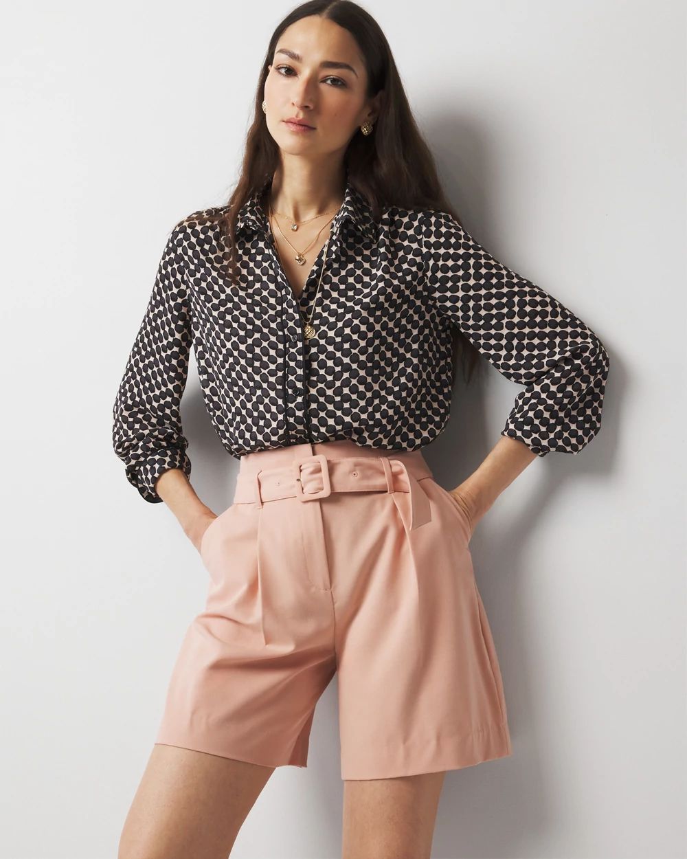 Extra High-Rise Belted Tailored Shorts | White House Black Market
